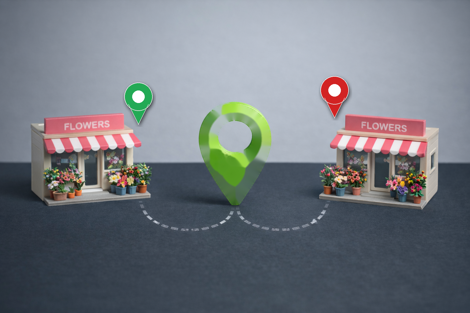 Decisión del cliente: una opción gana (verde) y otra pierde (rojo)