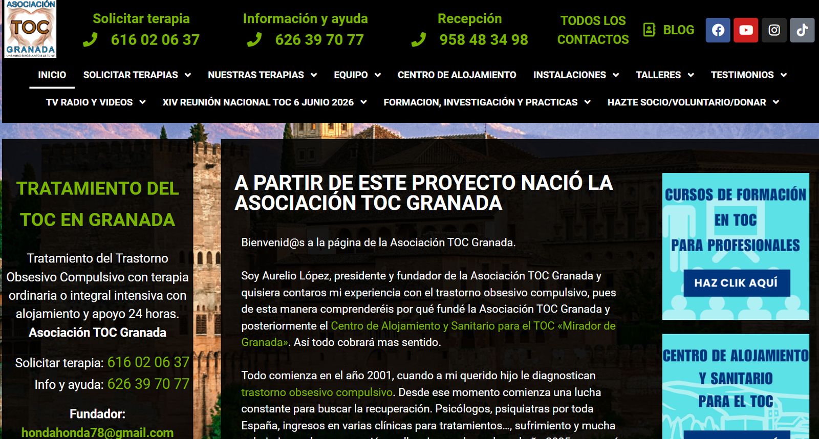 Antes: web antigua TOC Granada