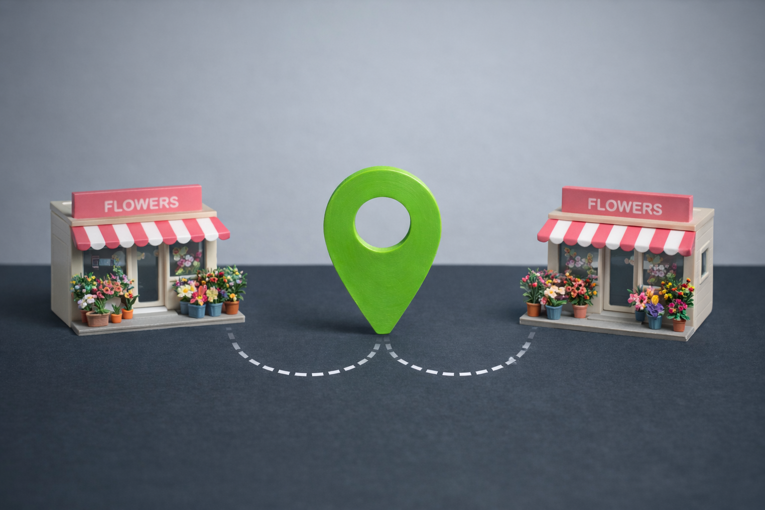 Cliente decidiendo entre dos opciones de negocio local